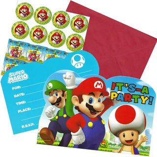 Super Mario Brothers Invitations | Super Mario Brothers Party Supplies