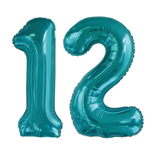 Meteor | giant number 12 teal balloon | 12th birthday party supplies 