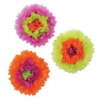 Beistie | Neon orange, pink and green tissue flowers | Encanto party supplies
