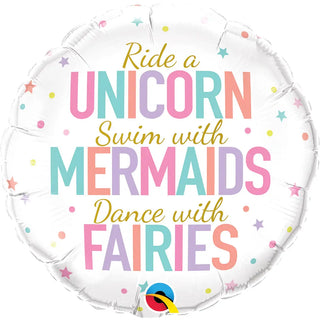 Unicorn Mermaid Fairies Balloon | Fantasy Party Supplies