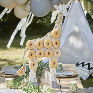 Ginger Ray | Let's Go Wild Giraffe Donut Stand | Safari Animal Party Supplies NZ