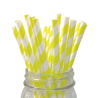 Yellow Striped Paper Straws | Yellow Party Supplies